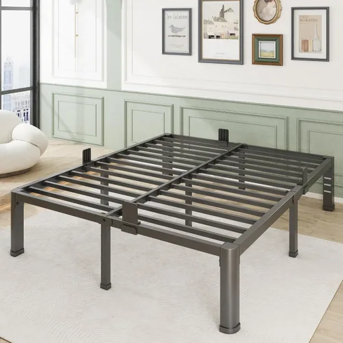 Vista 8 de Firpeesy 14 Inch Twin Size Bed Frame, Sturdiness Metal Twin Platform Bed Frame with Storage, No Box Spring Needed, Noiseless, Ease of Assembly