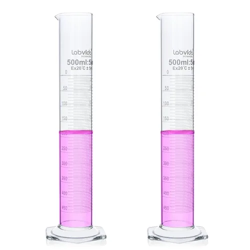 Vista 12 de Juego de cilindros de medición de 33.8 fl oz con cepillo de limpieza, vidrio de borosilicato, base hexagonal y pico, clase B, LVE008