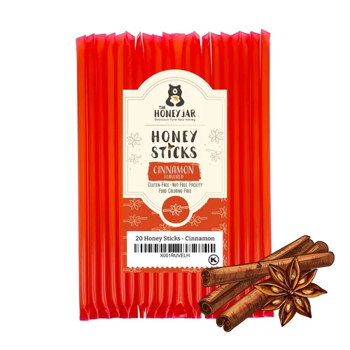 Vista 42 de The Honey Jar Palitos de miel con sabor a mora, pajitas de miel pura para el té, café o un placer saludable, una cucharadita de miel saborizada por