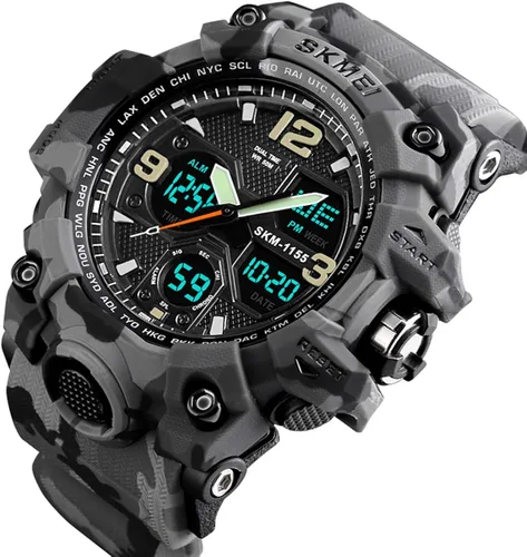 Vista 2 de Mens Analog Digital LED 50M Waterproof Outdoor Sport Watch Military Multifunction Casual Dual Display 12H24H Stopwatch Calendar Wrist Watch