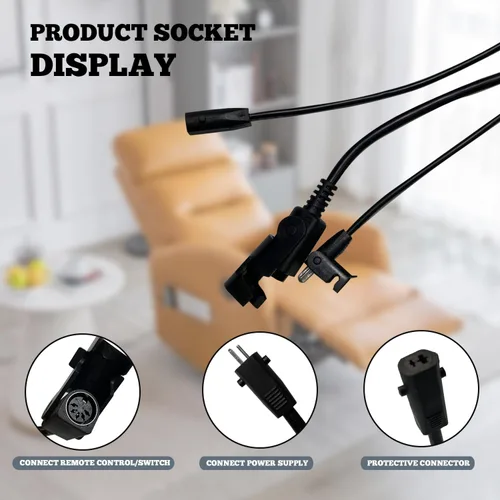 Vista 5 de Motor reclinable eléctrico de repuesto con cable modelo ML8-233 Actuador lineal para sofá, silla elevadora, sofá, asiento de masaje, aluminio