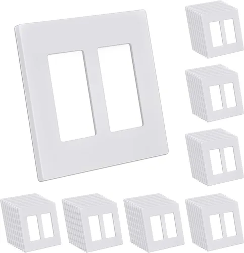 Vista 14 de CML Placa de Pared Decorativa Negra de 4 Posiciones Sin Tornillos, Paquete de 4 Placas de Interruptor de Luz y Cubierta Frontal para Receptáculo
