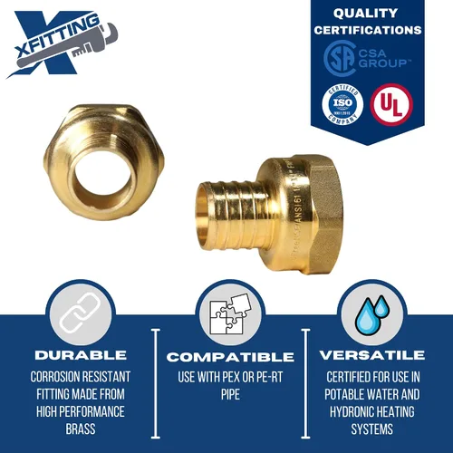 Vista 4 de XFITTING 1 pulgada Pex x 1 pulgada Adaptador Femenino NPT, 23-4-3=2X, 2 Piezas