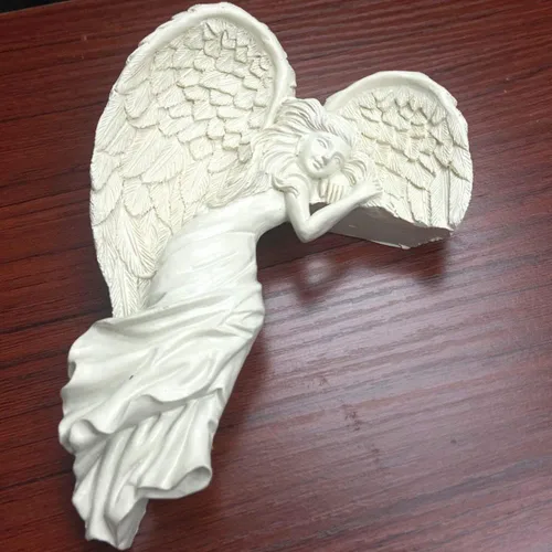 Vista 7 de SIQITECHNO Marco de puerta, adornos de estatuas de ángel, escultura envejecida, esquina izquierda o derecha, manualidades de pared, adorno vintage
