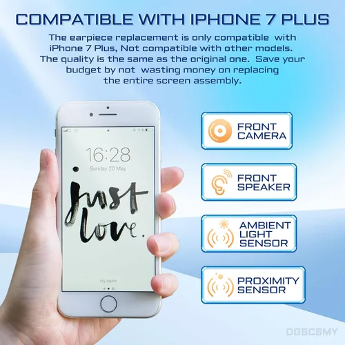Vista 3 de Para iPhone 7 Plus Reemplazo de la cámara frontal 7MP 5.5 "Kit de reparación Auricular Altavoz de oído Reemplazo OEM Módulo Parte con Sensor de Luz