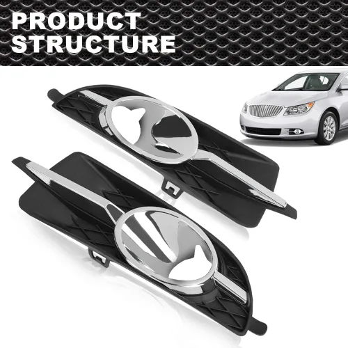 Vista 8 de CNNELL Cubierta de bisel de lámpara antiniebla compatible con Buick Lacrosse 2010 2011 2012 2013 /Compatible con Buick Allure 2010 antiniebla