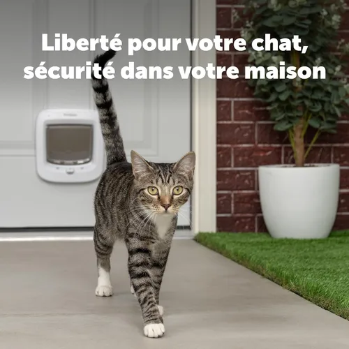 Vista 2 de PetSafe Puerta de gato interior y exterior - Puerta de mascotas Microchip RFID - Bloqueo de 4 vías: trabaja con hasta 40 mascotas programadas