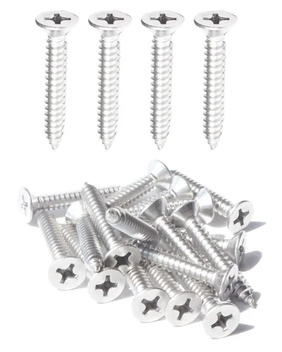 Vista 8 de IMScrews 100 tornillos de madera Phillips de cabeza plana inoxidable #4 x 1-1/4" (32mm) 18-8 (304) tornillos autorroscantes avellanados de acero