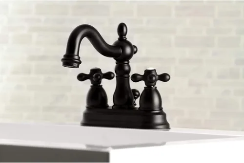 Vista 3 de Kingston KB1600AX - Grifo de baño central de 4 pulgadas, negro mate Mate negro