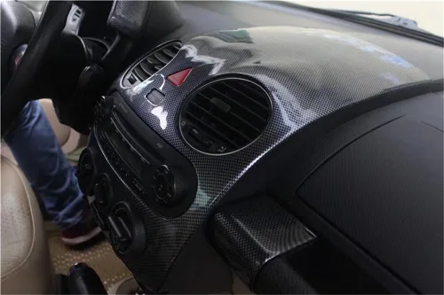 Vista 5 de para VW Volkswagen New Beetle 2003-2010 Marco de Cubierta de Rejilla de Aire de la Consola Central del Tablero del Interior del Coche de Fibra