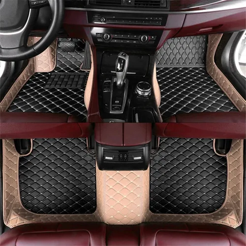 Vista 5 de Nuevas alfombrillas de coche personalizadas para Sedán, SUV, camioneta, alfombrillas de cuero para todo tipo de clima, Negro Alfombras para Carro