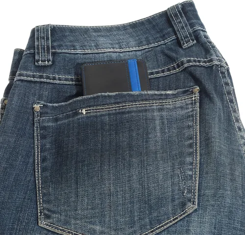 Vista 6 de Cartera delgada minimalista de cuero con clip mágico para hombre