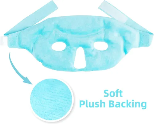 Vista 6 de Mascarilla de ojos de hielo para mujer y hombre, para dormir, reutilizable para terapia caliente y fría para ojos hinchados, círculos oscuros, ojos