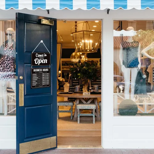 Vista 6 de Señales de horario comercial abierto y cerrado, letreros cerrados abiertos de doble cara, horario comercial reemplazable decoración colgante