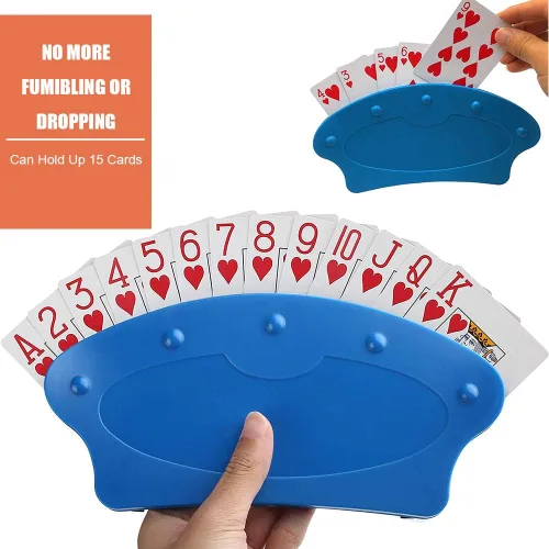 Vista 2 de Soporte para cartas de juego manos libres, organizador para todas las edades y adultos, lo suficientemente portátil para jugar cartas Bridge Canasta