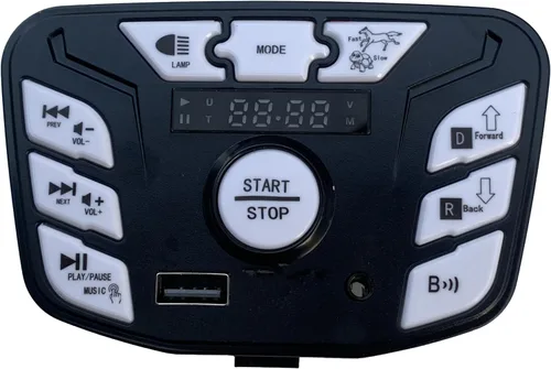 Vista 2 de JR1927M-Z 24V Negro Control central de vehículo eléctrico para niños, con reproducción de música, fuente de alimentación, funciones de avance