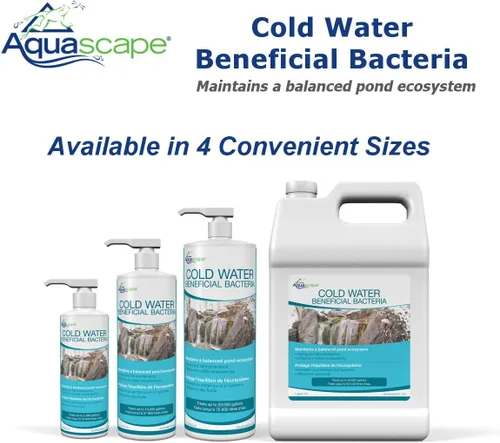 Vista 5 de Aquascape Bacterias beneficiosas de agua fría para estanques, 1 galón / 3.78 L – Mantiene el agua limpia y clara en temperaturas más frías – Seguro