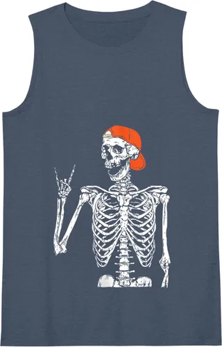 Vista 10 de Rocker - Disfraz de esqueleto de mano con diseño de rock, divertido regalo de Halloween, Negro, S
