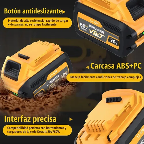 Vista 6 de Bonacell Paquete de 2 baterías de repuesto de 9.0Ah para Dewalt 20/60V Max Flexvolt compatible con Dewalt 20/60 voltios batería DCB112 DCB609 DCB606