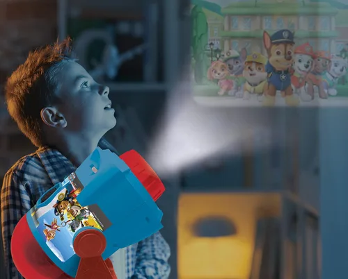 Vista 4 de LEXiBOOK Paw Patrol - Mis Historias Cobran Vida - Proyector de Historias con Sonidos, Temporizador y Folleto, Azul/Rojo