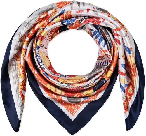 Vista 86 de corciova - Bufanda cuadrada grande para mujer, diadema sedosa para cabello rizado, lazo para dormir por la noche, bandana a la moda, 35 x 35