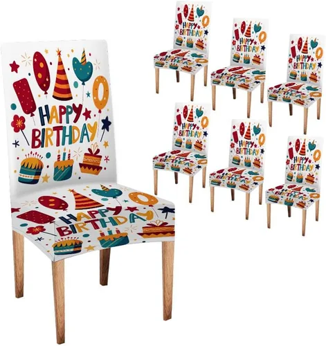Vista 26 de CAPSCEOLL Christmas Dining Chair Covers,Snowflakes Festive Winter Pattern Stretch Chair Covers for Dining Room Set of 2 Washable Spandex Parson