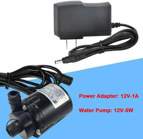 Vista 4 de JT-160 DC Mini bomba sumergible anfibia de agua sin escobillas de 12 V con adaptador de corriente