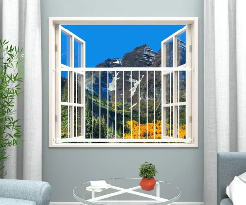 Vista 5 de WAOWAO Protectores de seguridad de ventana negros para niños, niños y niños pequeños, a prueba de mascotas, extra ancha, color blanco, protección