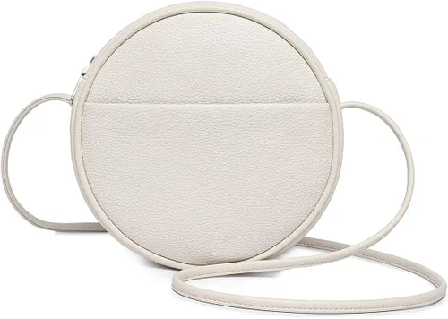 Vista 28 de Bolso circular para mujer, bolso cruzado redondo con cremallera Verde militar/nailon