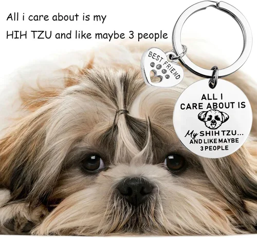 Vista 6 de Lywjyb Birdgot perro propietario regalo Shih Tzu perro perro llavero perro mamá regalo Shih Tzu joyería para los amantes del perro mascota regalo