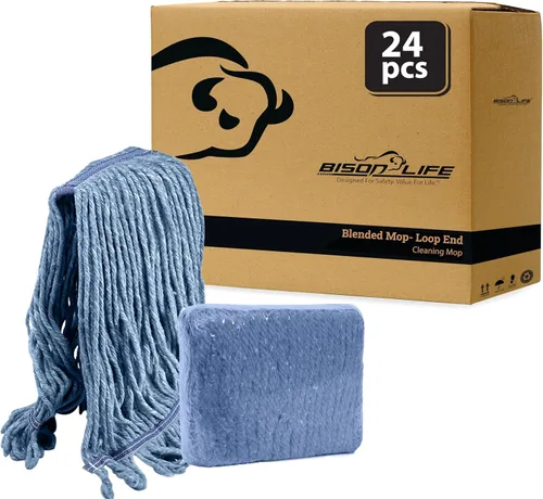 Vista 10 de KLEEN HANDLER Heavy Duty - Repuesto de cabezal de trapeador comercial, de algodón industrial húmedo, de algodón industrial húmedo, repuesto