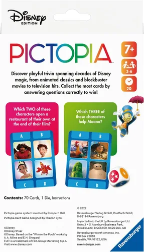 Vista 3 de Ravensburger Disney World of Disney Pictopia - Juego de cartas de viaje para niños y adultos, diversión educativa, tiempo de unión familiar, ideal