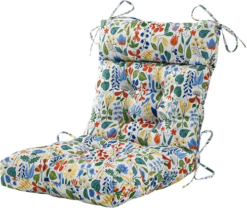 Vista 18 de ARTPLAN Cojín floral Adirondack de 44 x 21 x 4 pulgadas de mimbre para Azul (Blue Bamboo)