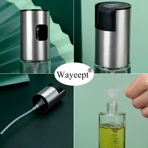 Vista 4 de Pulverizador de aceite de oliva para cocinar, rociador para freidora de aire, vinagre de canola, aceite vegetal, mini botella portátil, utensilios