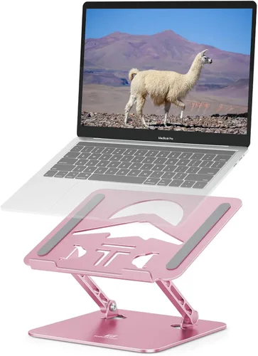 Vista 9 de Soporte para computadora portátil en forma de Z para escritorio Rosa Puce.