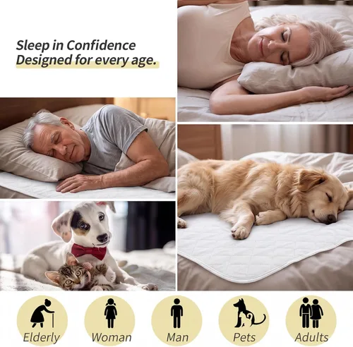 Vista 5 de CoolShields - Almohadillas de cama impermeables para incontinencia de 34 x 36 pulgadas (paquete de 1), lavables y reutilizables, protector