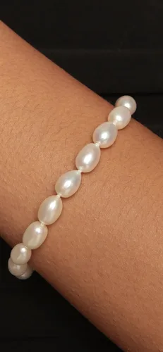 Vista 3 de hinsongayle AAA 88,5mm Oval Pulsera de agua dulce perla cultivada 7.5" -sterling Plata Varios