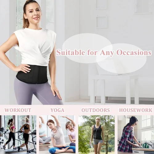 Vista 6 de Urheiluer Waist Trainer for Women Corset Zipper Waist Cincher Trimmer Workout Body Shaper Sweat Sports Girdle Belt
