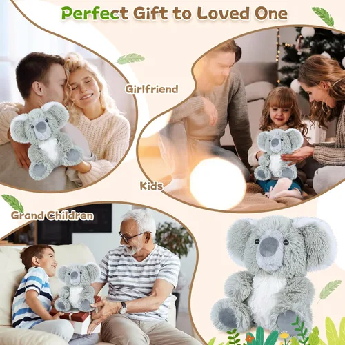 Vista 7 de SuzziPals Animales de peluche de koala calentables y refrigerables, bonitos peluches de almohadilla térmica para microondas para calmar y relajarse