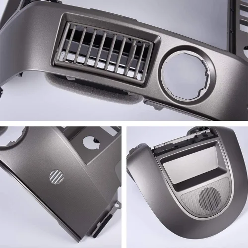 Vista 6 de GRAND ORANGE Bisel de Radio AC del Tablero Central Compatible con Nissan Titan (LE, SE) 2004-2006 / Nissan Armada (LE, SE) 2005-2006 Gris con Bisel