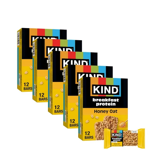 Vista 5 de KIND - Barras de proteína para el desayuno, mantequilla de almendras, snacks saludables, libres de gluten, con 8g de proteína, 30