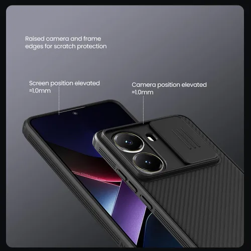 Vista 4 de Para Xiaomi Poco X7 Pro Case, Slim Case Funda protectora con protector de cámara PC duro y TPU Funda delgada antiarañazos para xiaomi Poco X7 Pro 5G