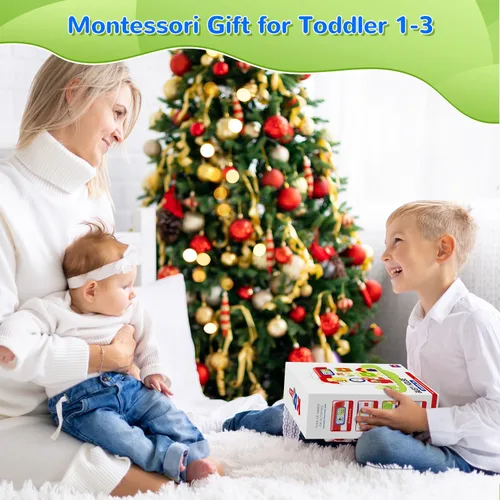 Vista 7 de Juguetes Montessori para niño y niña de 1 año, tablero musical Montessori ocupado para 12-18 meses de edad, juguete Montessori educativo para niños