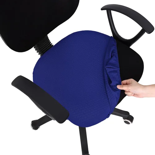 Vista 41 de Smiry Fundas de asiento de silla de computadora de oficina, de jacquard elástico, extraíbles, lavables, antipolvo, protectores de cojín para silla