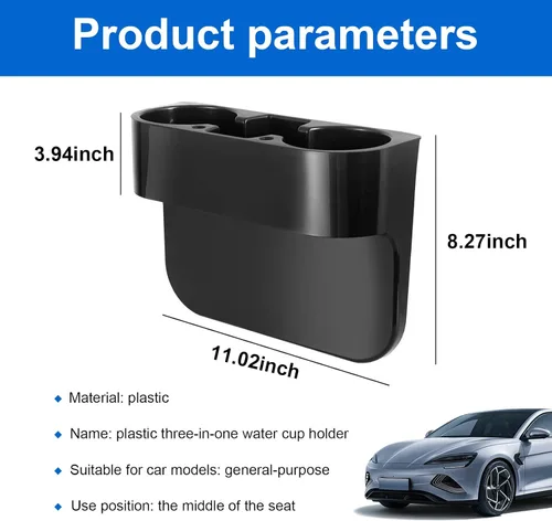 Vista 2 de Augeny Organizador de Asiento de Coche, Caja de Almacenamiento Multifuncional Portátil para Consola Central, Organizador de Espacio de Asiento