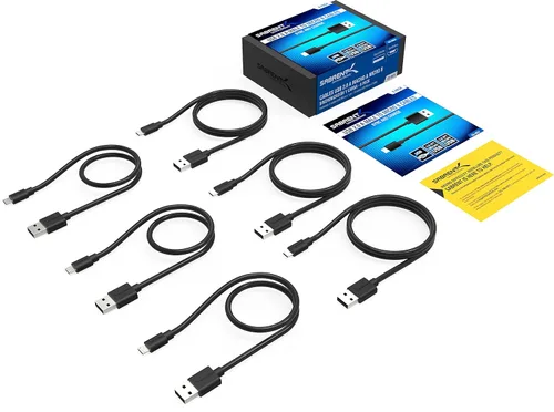 Vista 8 de SABRENT Paquete de 6 cables micro USB de alta calidad de 22 AWG (X3-3 pies + X3-1 pie) de alta velocidad USB 2.0 A macho a micro B cables