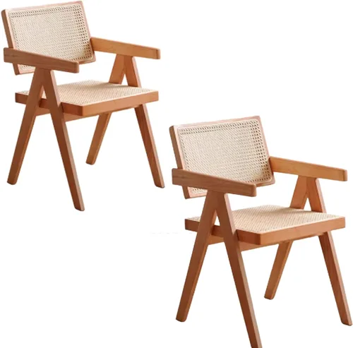 Vista 9 de Armless Side Chairs Single Leisure Chair Set, Upholstered Boucle Dining Chairs, Vanity Chair with Curved Backrest and Solid Wood Legs, for Kitchen