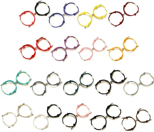 Vista 6 de Dsxnklnd - Juego de 2 pulseras magnéticas de distancia para amantes del sol y la luna, para parejas, amantes de la amistad, joyería de moda, regalo