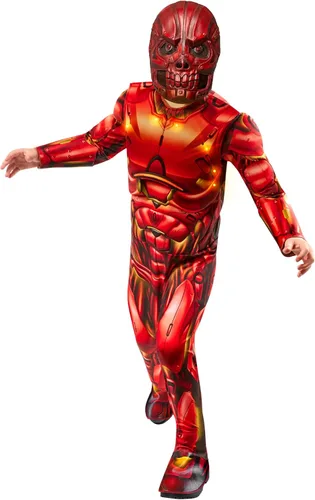 Vista 2 de Rubie's Mono y máscara de Cyborg rojo iluminado para niños, como se muestra, XL