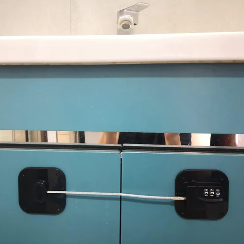 Vista 9 de YEYA Cerradura de puerta de refrigerador mejorada con combinación para Negro 1 paquete